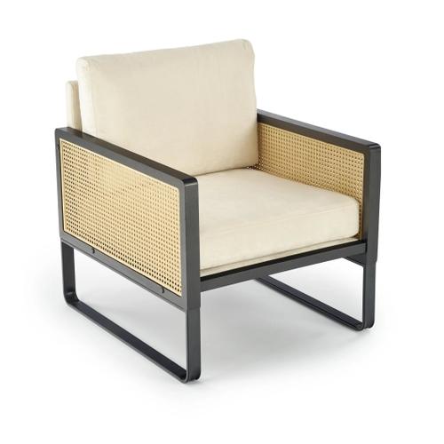 ILARIO lounge chair, black / natural (1p=1pc)