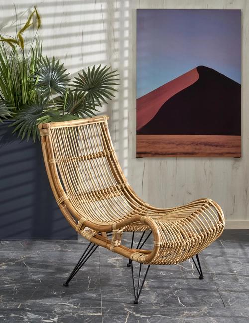 MELODY lounge chair, natural rattan