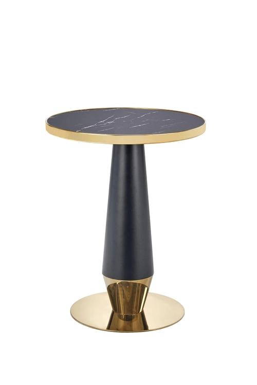 MOLINA round table, black marble / black / gold