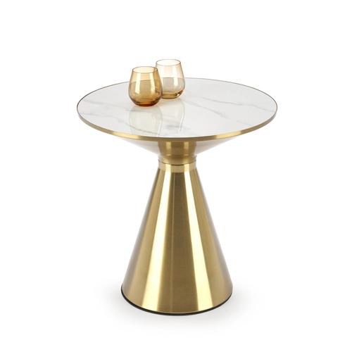 TRIBECA coffee table white marble / gold