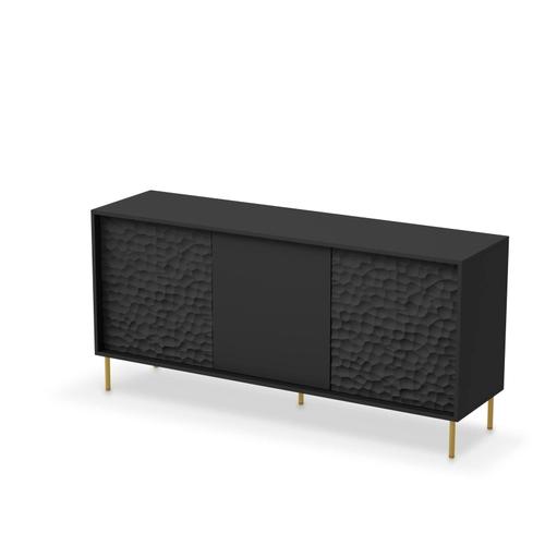 BULLET KM-1 chest of drawers black, legs: gold (2P=1PC)