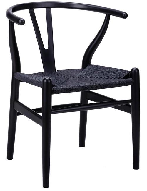 WISHBONE black chair - beech wood, black fiber
