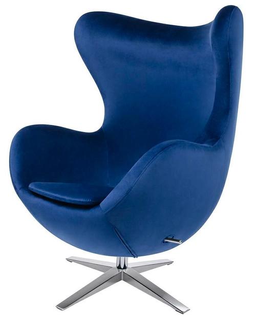 EGG WIDE VELVET armchair, dark blue.49 - velvet, steel base