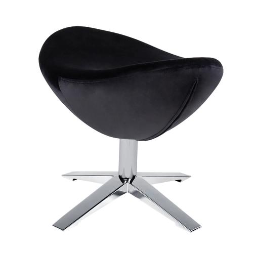 EGG WIDE VELVET footstool black.50 - velvet, steel base