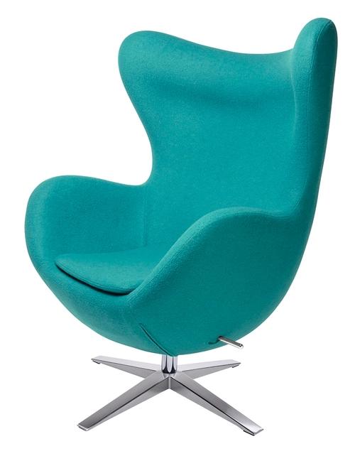 EGG armchair WIDE turquoise.12 - wool, steel base