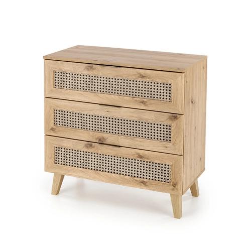 BORNEO KM-2 chest of drawers, artisan oak/black (1p=1pcs)