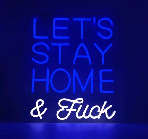 LED decoration LETS STAY HOME