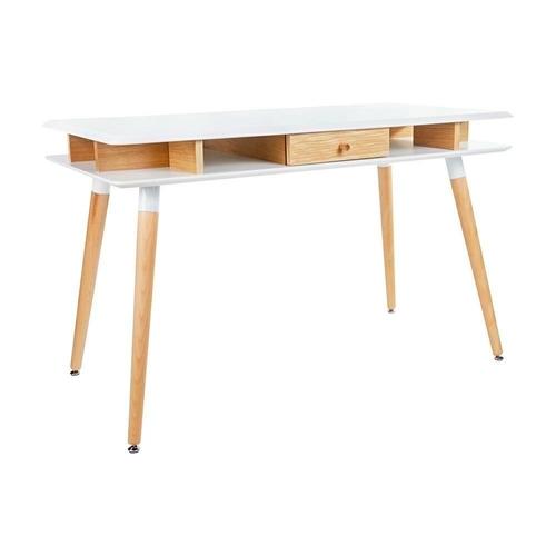 MODUS oak desk - white top, oak drawer and legs