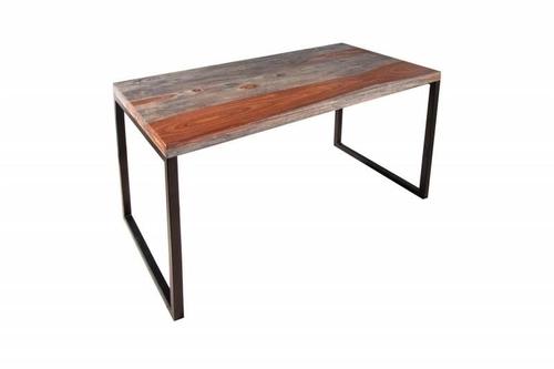 INVICTA ELEMENTS Sheesham desk 118 cm - smoked, rosewood, metal