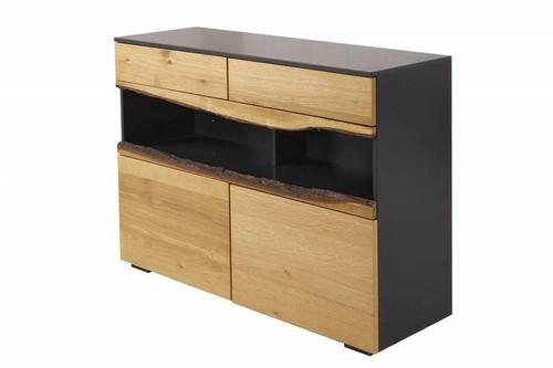 INVICTA WILD OAK chest of drawers 120 cm gray oak - natural wood, MDF board