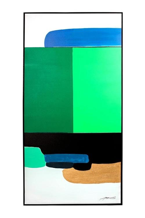 KARE painting ABSTRACT SHAPES GREEN 73x143 cm