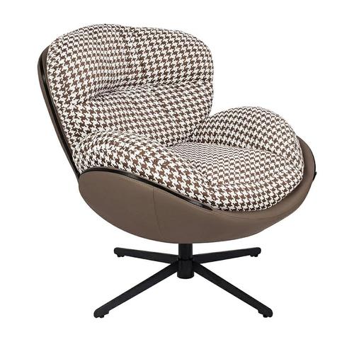 HIPPO swivel chair, brown houndstooth