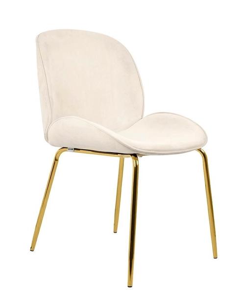 BOBBI beige chair - velvet, gold base