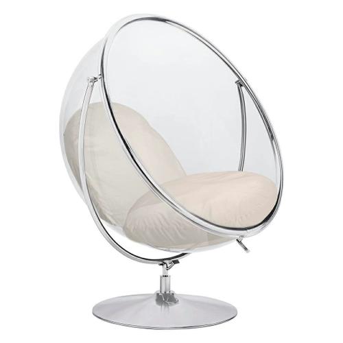 BUBBLE STAND 2 VELVET armchair with beige cushion