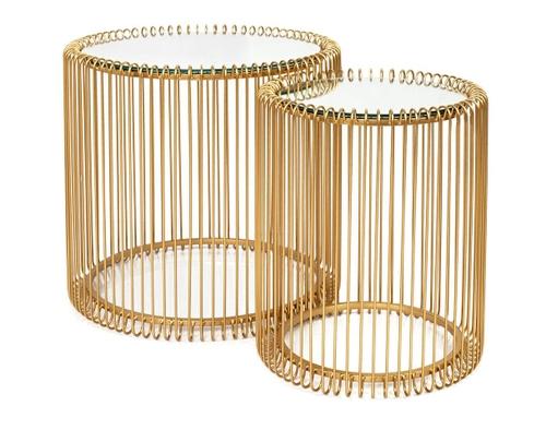 KARE set of WIRE tables, brass