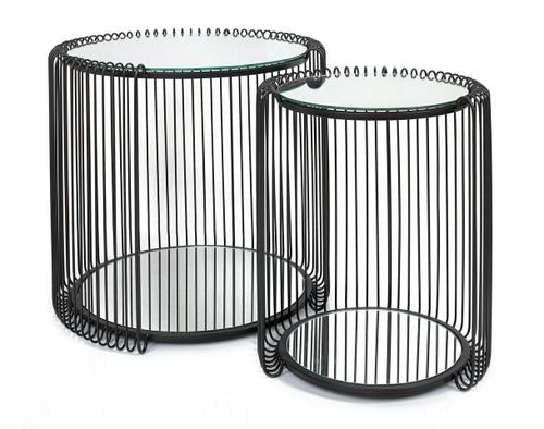 KARE WIRE DOUBLE II table set, black