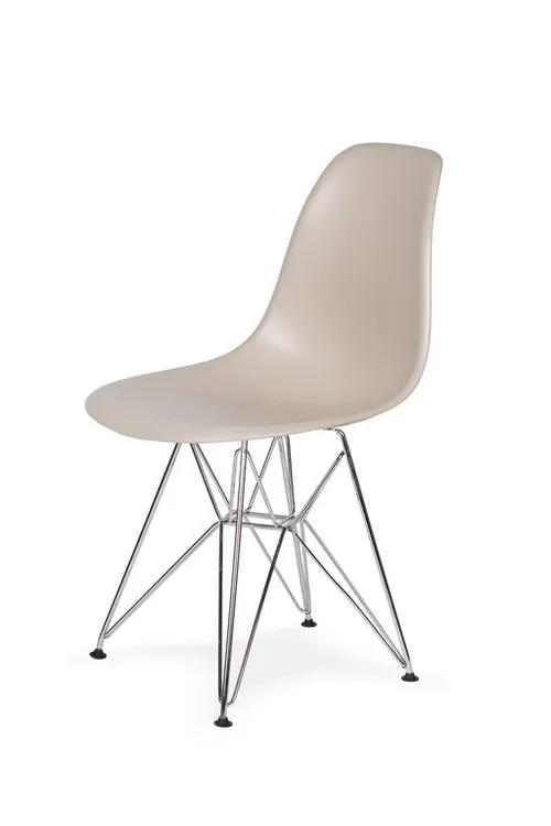 DSR SILVER beige 18 chair - chrome-plated metal base