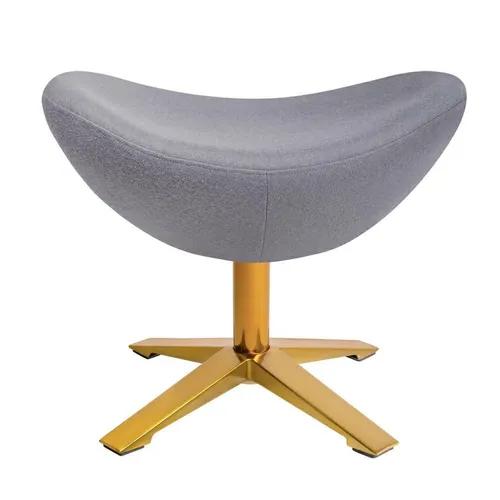 EGG WIDE GOLD footstool light gray. 18 - wool, gold base
