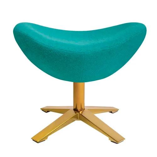 EGG WIDE GOLD turquoise. 12 footrest - wool, gold base