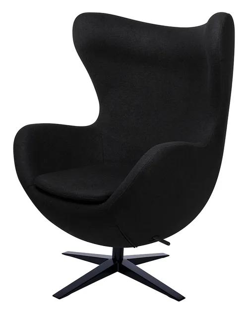 EGG WIDE BLACK black armchair 4 - wool, black base