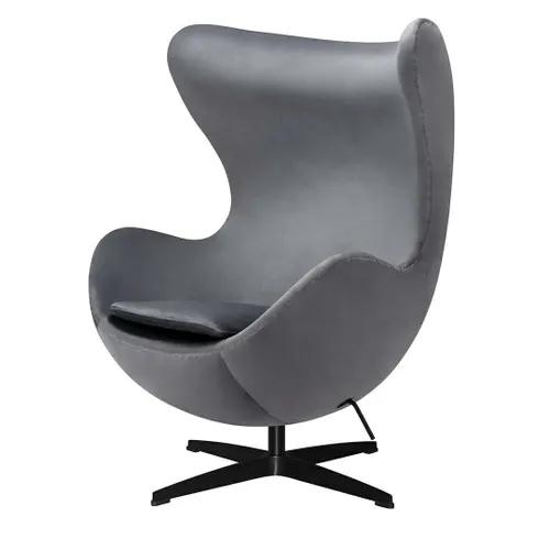 EGG CLASSIC VELVET BLACK dark gray armchair - velor, black base