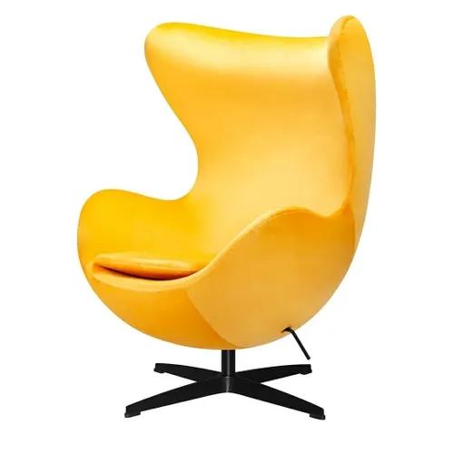 EGG CLASSIC VELVET BLACK yellow armchair - velor, black base