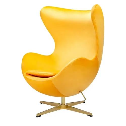 EGG CLASSIC VELVET GOLD yellow armchair - velor, gold base