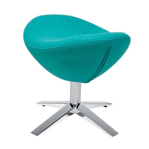 Footstool EGG WIDE turquoise. 12 - wool, steel