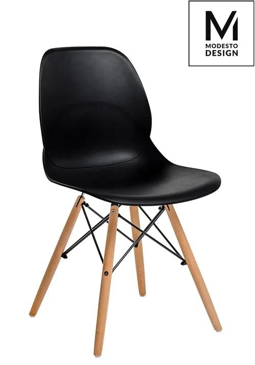 MODESTO chair LEAF WOOD black - polypropylene, beech base