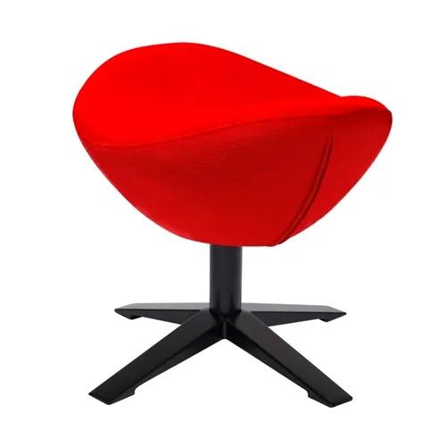 Footstool EGG WIDE BLACK red.1 - wool, black base