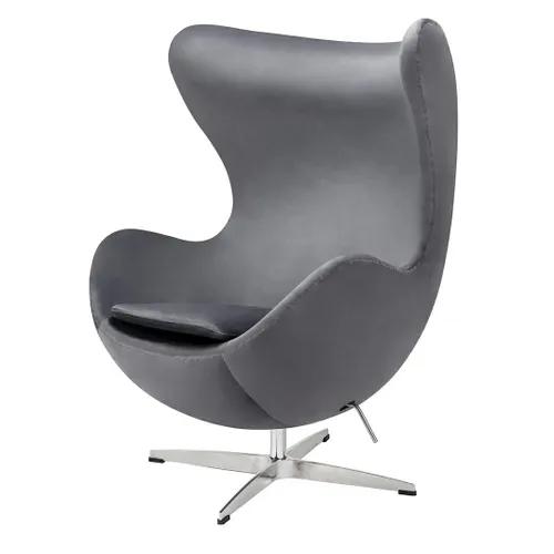 EGG CLASSIC VELVET dark gray armchair - velor, aluminum base