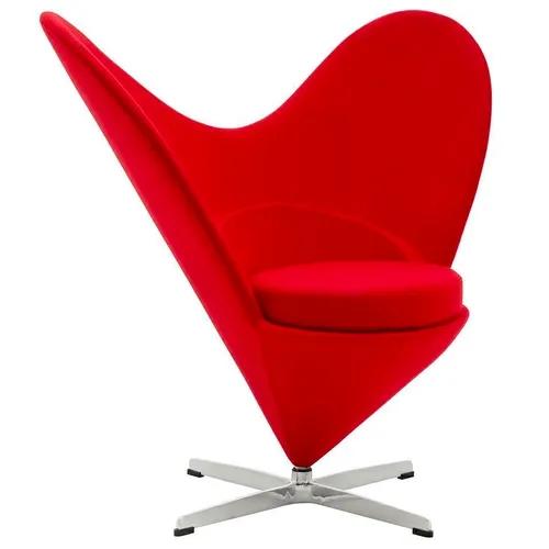 RED HEART armchair - fiberglass, wool, aluminum base