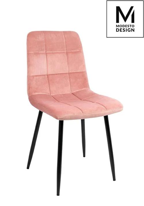 MODESTO chair CARLO powder pink - velor, metal