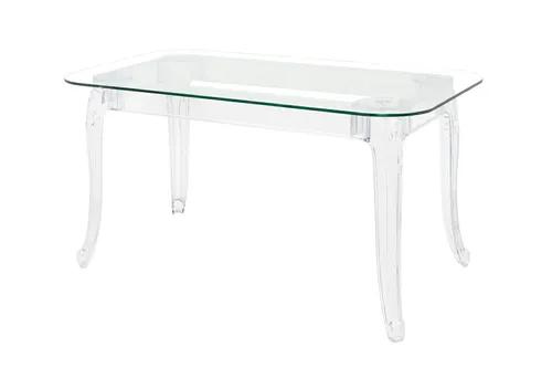 KING 160 transparent table - polycarbonate, tempered glass