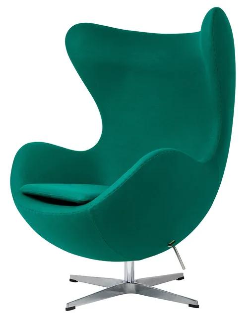 EGG CLASSIC emerald green 41 armchair - wool, aluminum base