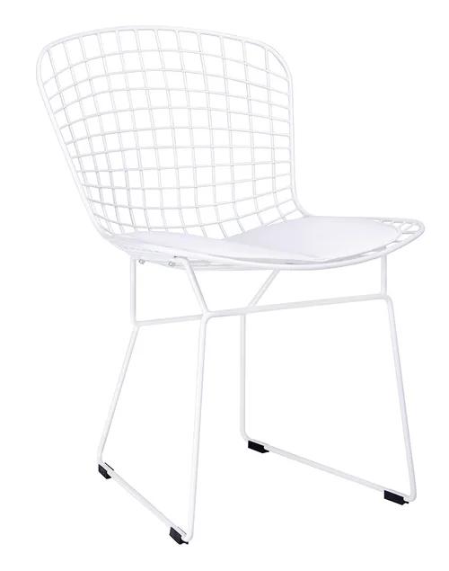 NET SOFT white chair - white cushion, metal