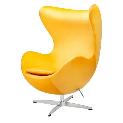 EGG CLASSIC VELVET yellow armchair - velor, aluminum base