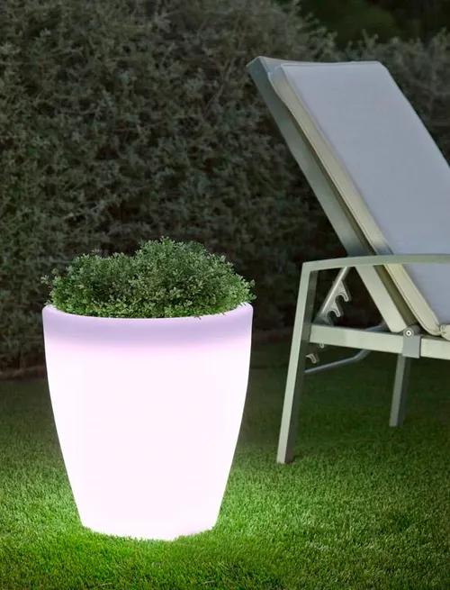 NEW GARDEN flower pot VIOLETA 40 SOLAR white - LED, remote control