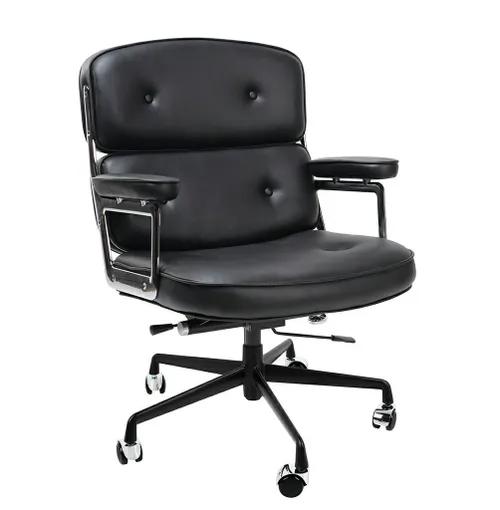 Office chair ICON PRESTIGE PLUS black - Italian natural leather, black base