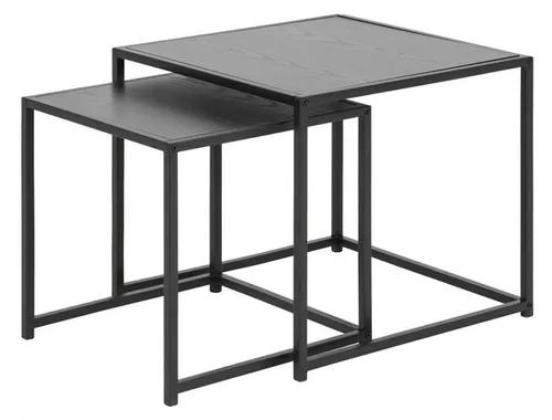 ACTONA table set SEAFORD black - MDF, metal