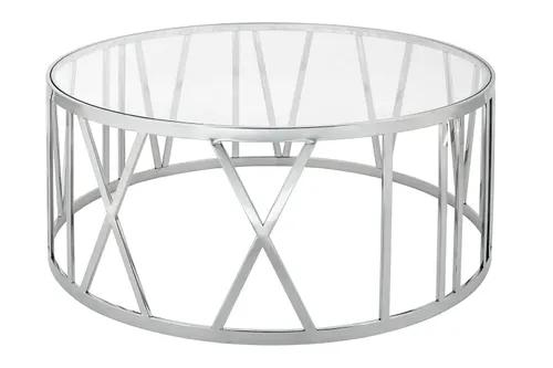 TIME ROMAN table - glass, polished stainless steel