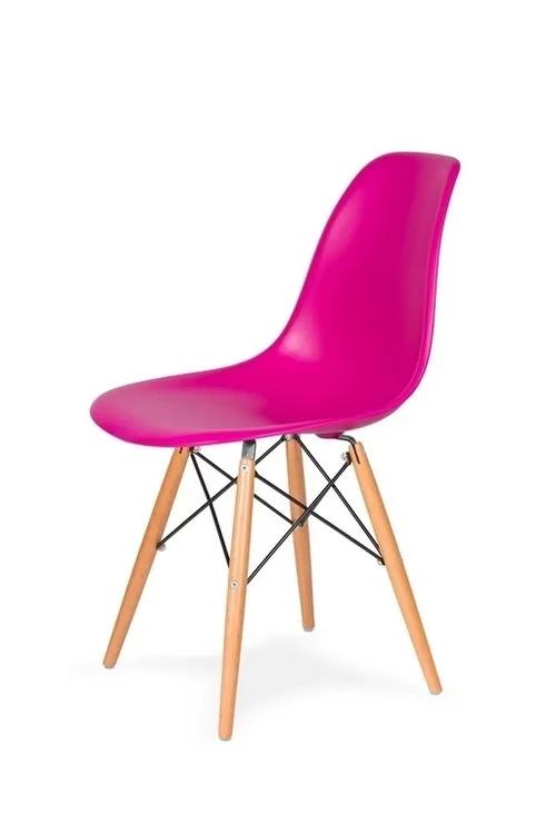DSW WOOD furious pink 22 chair - beech wood base