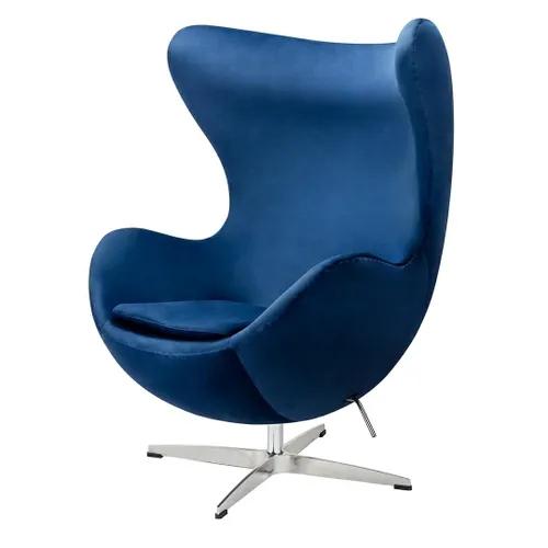 EGG CLASSIC VELVET navy blue armchair - velor, aluminum base