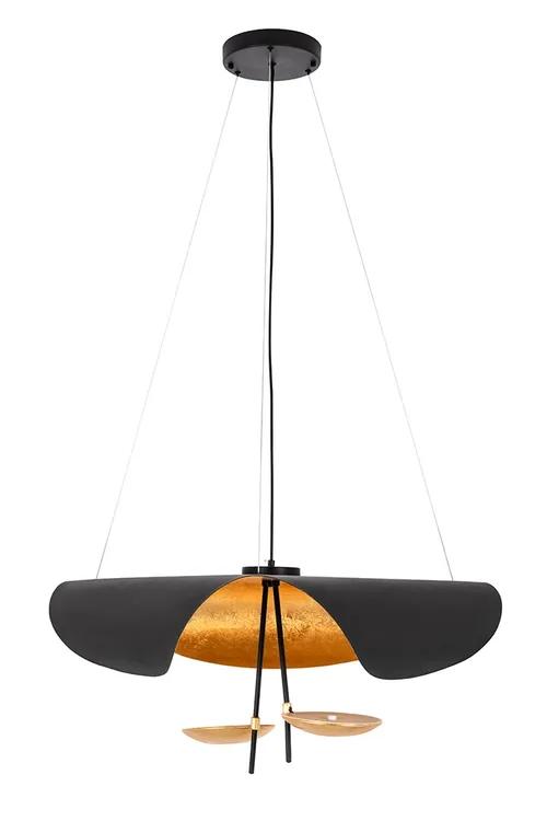 Hanging lamp STING RAY 80 black and gold - metal