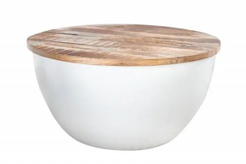 INVICTA coffee table INDUSTRIAL STORAGE 70cm white Mango