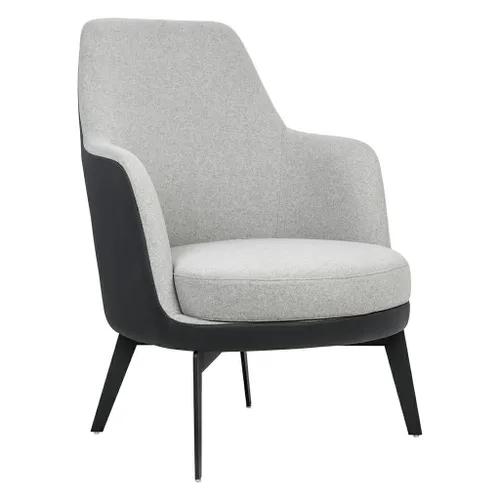TORO gray melange armchair - fabric, graphite eco-leather