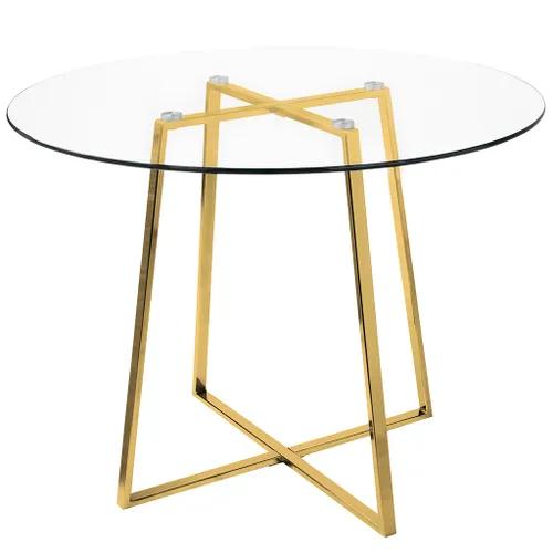 CARAT GLASS 100 table - glass, golden base