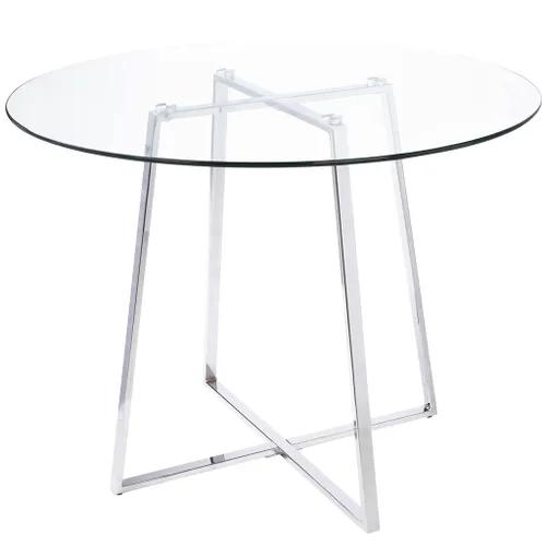 CARAT GLASS 100 table - glass, silver base