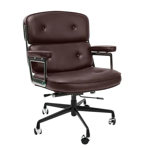 Office chair ICON PRESTIGE PLUS brown - Italian natural leather, black base