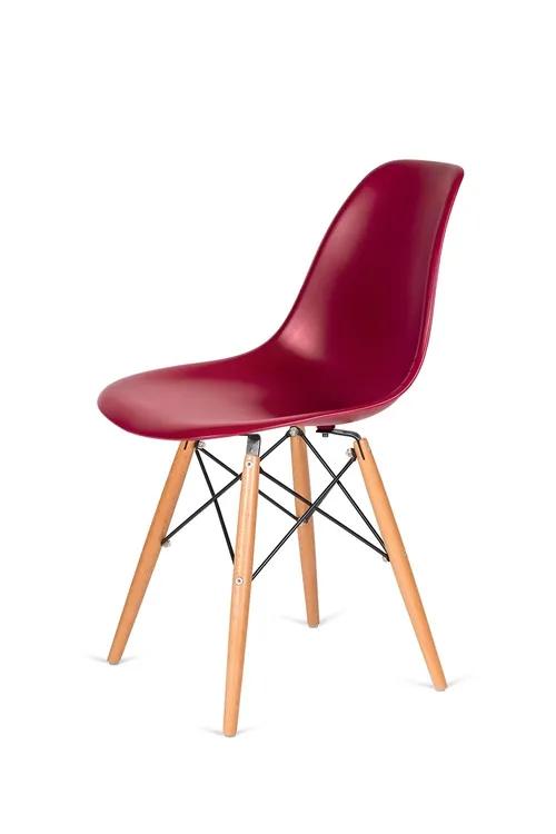 DSW WOOD burgundy chair 36 - beech wooden base